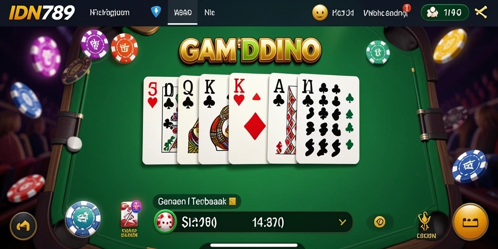 Screenshot utama IDN789 menampilkan gameplay seru Domino.