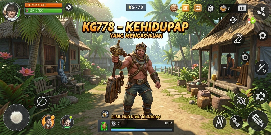 Screenshot gameplay KG778 menampilkan karakter yang berinteraksi dalam dunia simulasi.