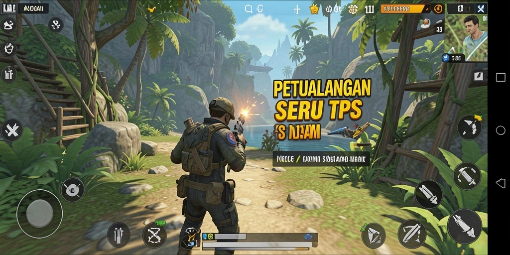 Tampilan gameplay seru dalam N06 dengan aksi tembak menembak intens.