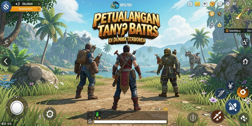 Screenshot gameplay RP6789 yang menampilkan dunia terbuka yang luas.