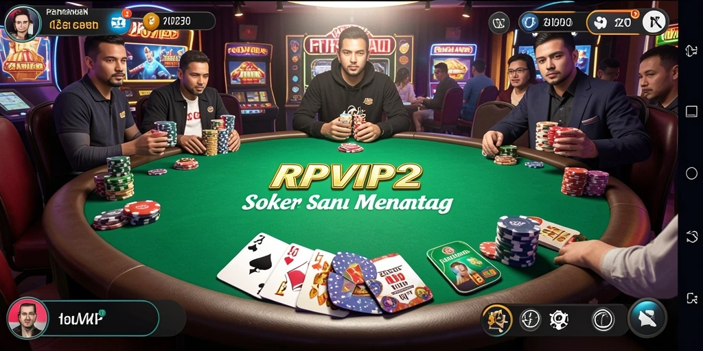Tampilan gameplay seru RPVIP2 saat bermain Poker online.