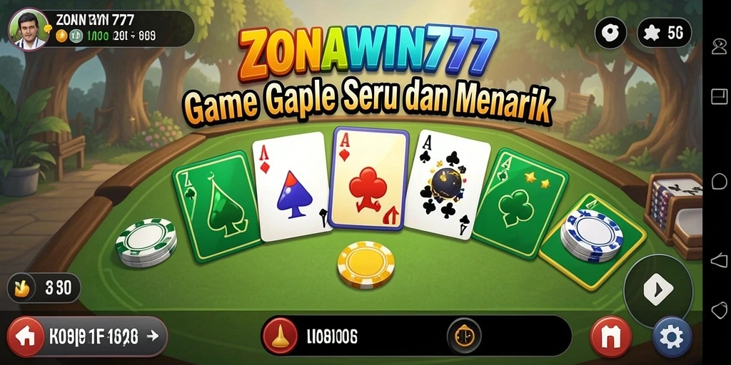 Tampilan gameplay menarik dalam ZONAWIN777 yang menunjukkan keseruan bermain Gaple.